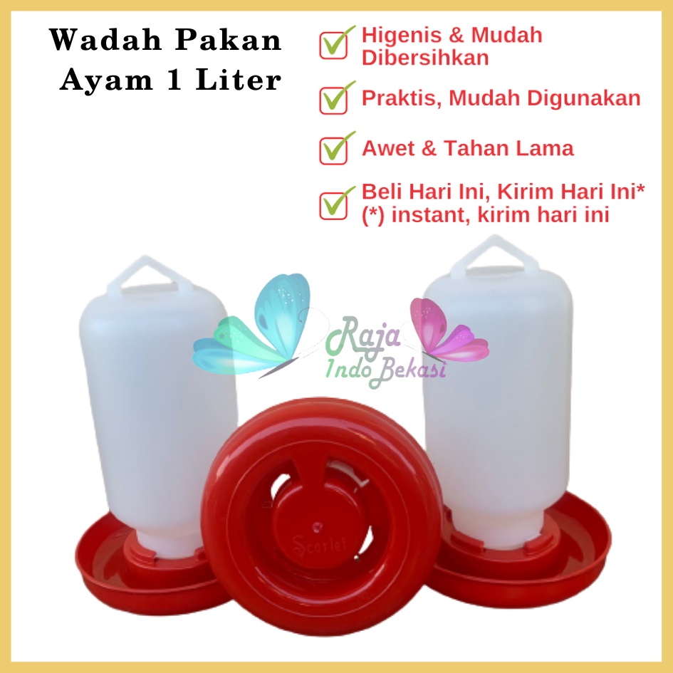 Tempat Makan Ayam Kapasitas 1 Liter 1 Kg SCARLET Wadah Pakan Ayam Anti Tumpah Ransum Wadah Makan Ayam Anakan Plastik 1 Kg - TEMPAT MAKAN AYAM / RANSUM / TRA1K MEDION KAPASITAS 1KG WADAH PAKAN BREEDING TERNAK ANAK AYAM RNS1KG