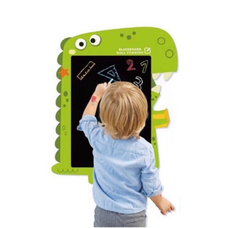 

ElC Mideer Black Board Green Dinosaur blackboard chalk board papan tulis kapur tempel wall sticker