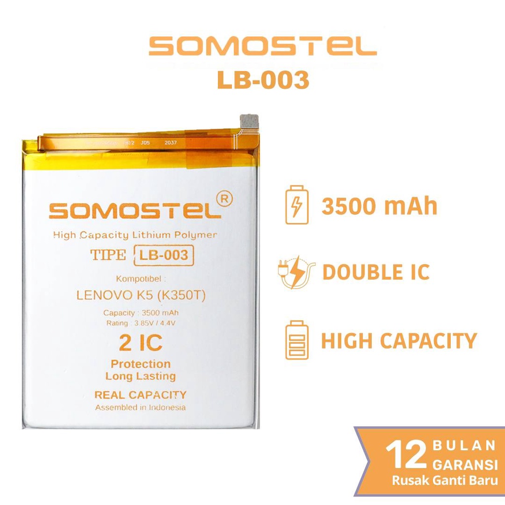 Somostel - LB003 Lenovo K5 / K350T Batre Batrai Baterai