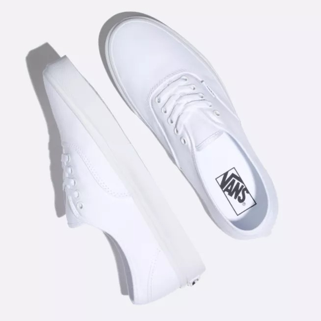 Sepatu Vans Sneakers Sepatu Era Authentic Tali Pria dan Wanita Full White