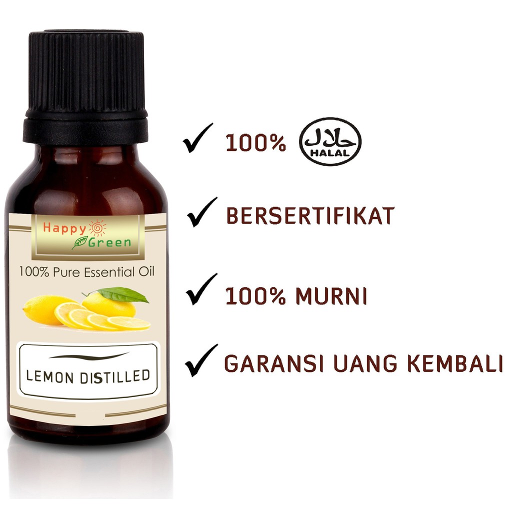 Happy Green Lemon Distilled Essential Oil - Minyak Lemon Non PhotoToxic