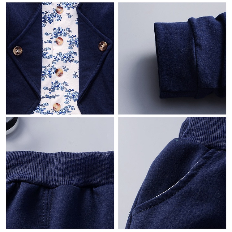 Setelan anak laki laki / Setelan jas lengan panjang + celana panjang bahan cotton 100% import  fahsion style - usia 1-5th-4