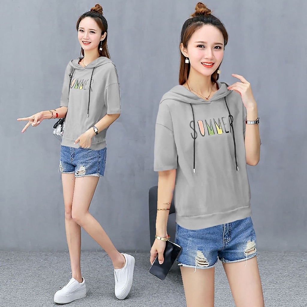 bisa COD / DS - Sweater Hoodie SUMMER #EV / switer cewek / fashion 2021