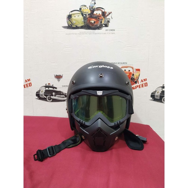 Kacamata Goggle Mask Motor Retro Kacamata Helm Pelindung Wajah