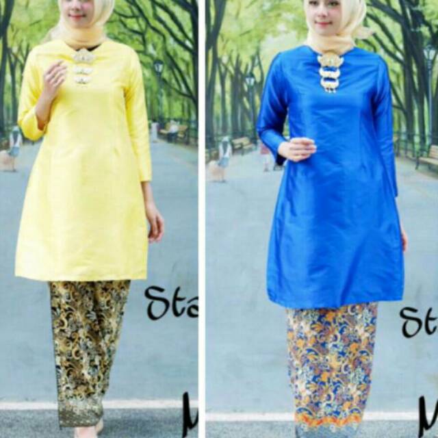 Baju Kurung Iriana Bahan Satin Silky Kain Rok Shopee Indonesia