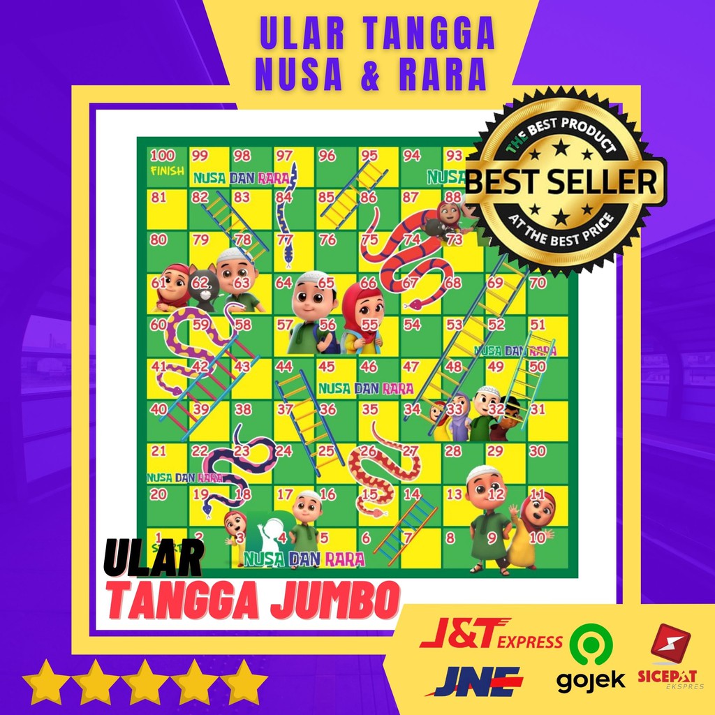 Ular Tangga Jumbo Nusa Dan Rara / Mainan Edukasi Ulartangga Raksasa