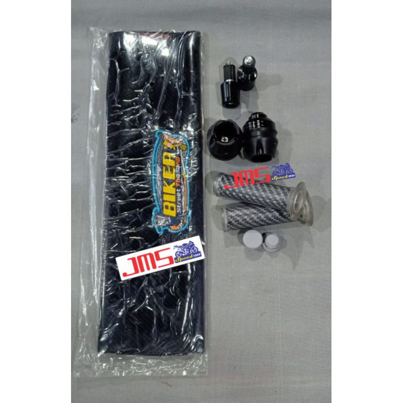 paket kulit jok carbon hand grip carbon jalu stang jalu as roda cnc universal mio beat vario scoopy