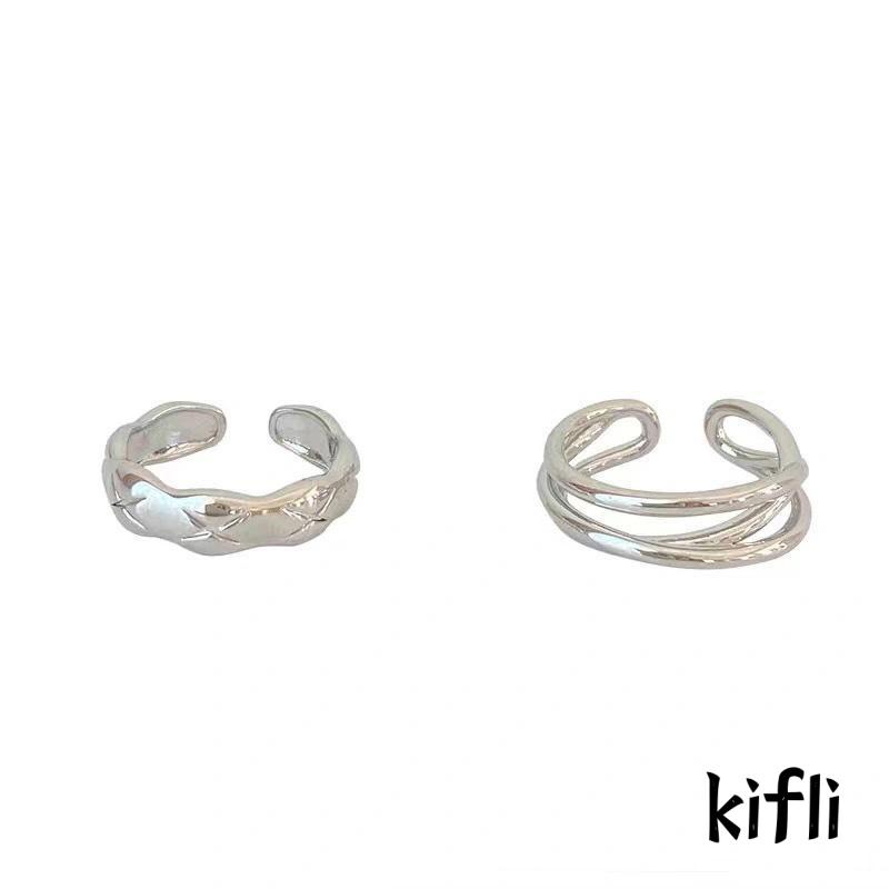 Set Cincin Double Layer Adjustable Desain Niche Untuk Wanita