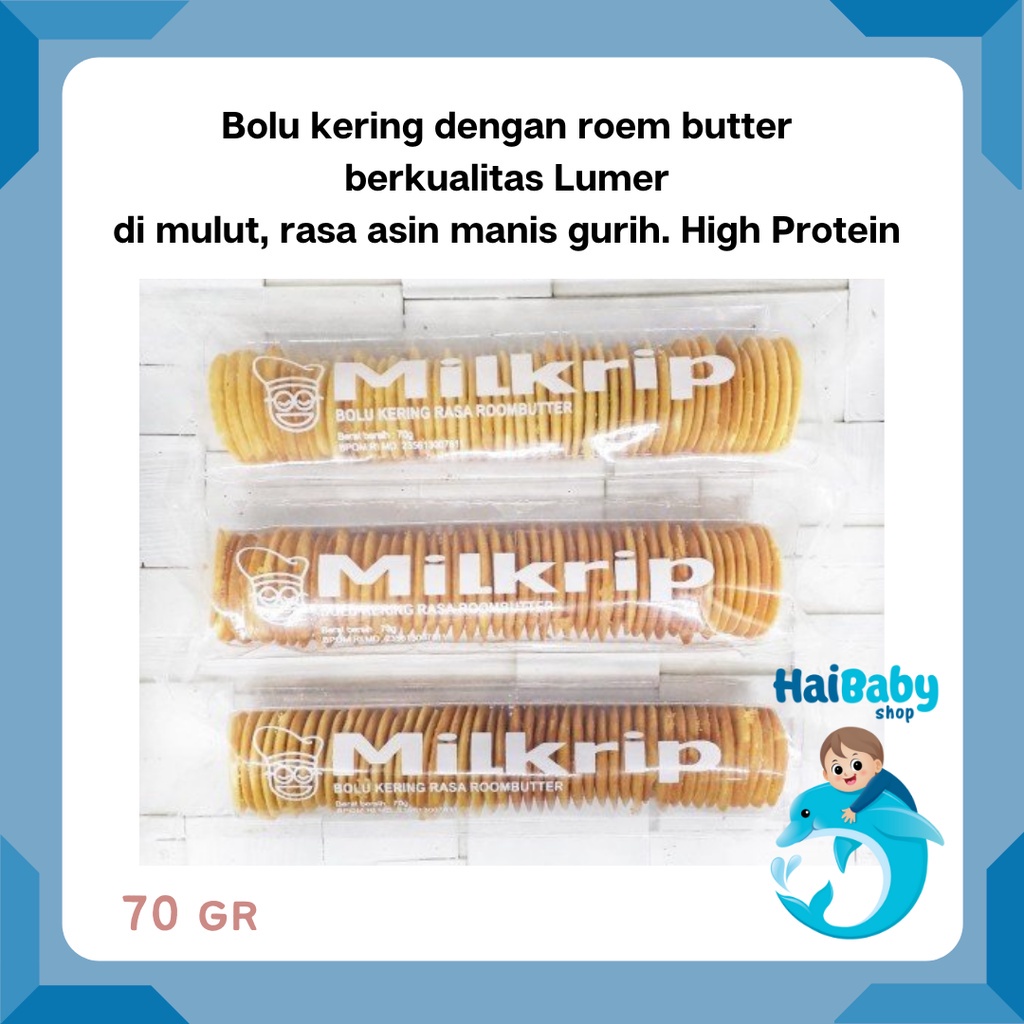 

MILKRIP Bolu Kering Rasa Roombutter Cookies 70gr