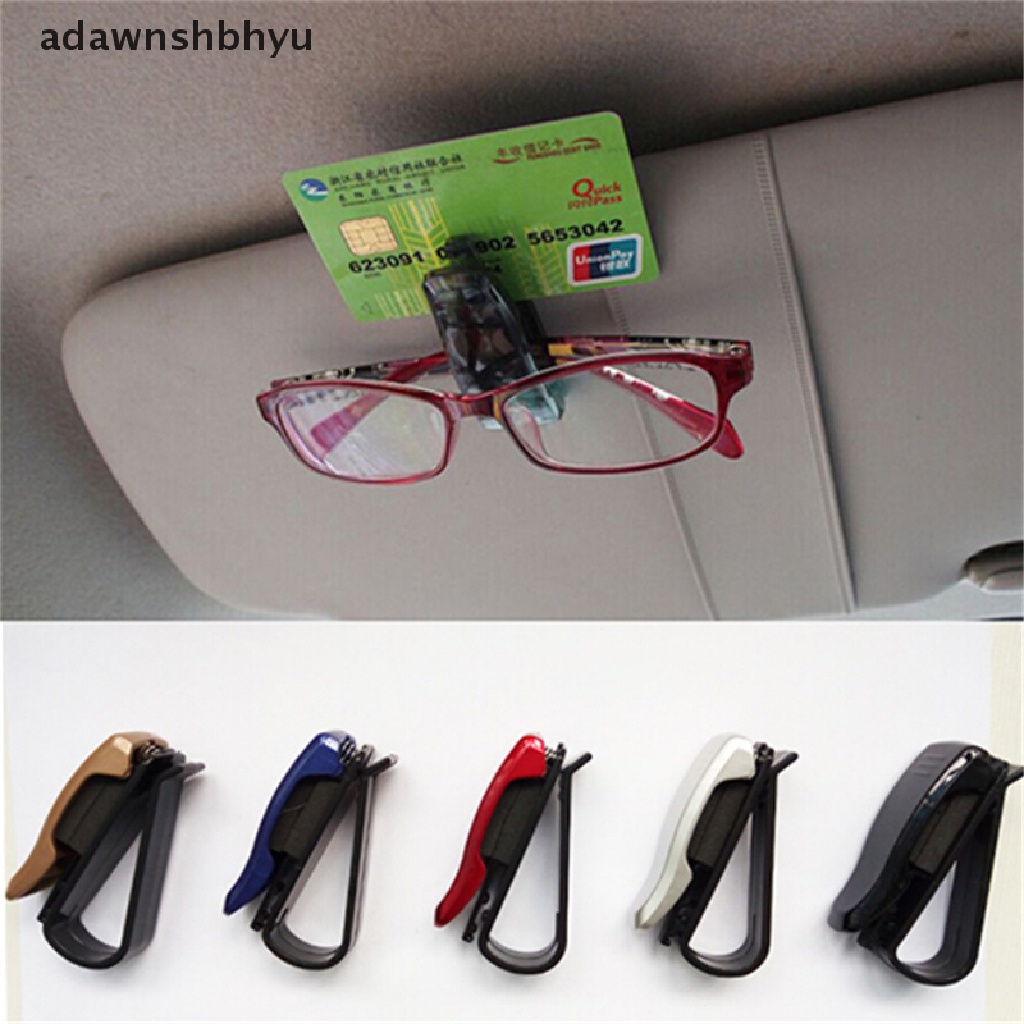 [adawnshbhyu] 1x Fashion Mobil Kendaraan Sun Visor Sunglasses Kacamata Mata Kartu Pen Holder Klip Mobil