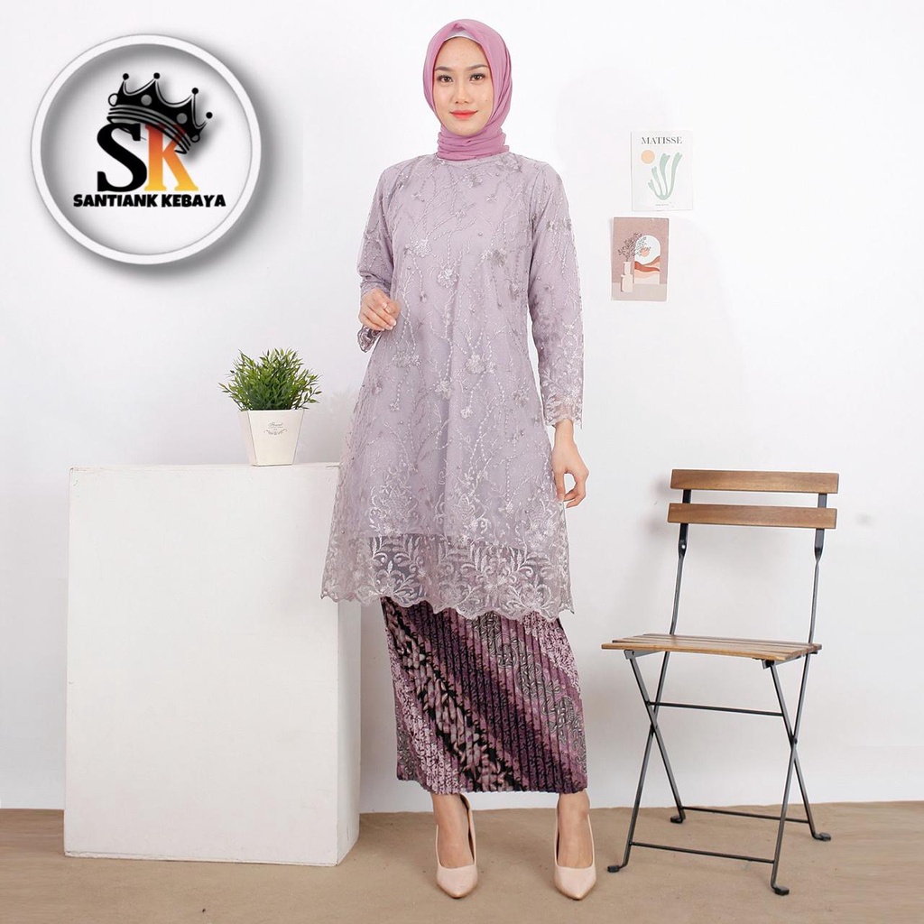 Set Kebaya Modern Stelan Kebaya Tunik Kebaya Wisuda Pesta Stelan Kebaya Kondangan By Santiank Kebaya