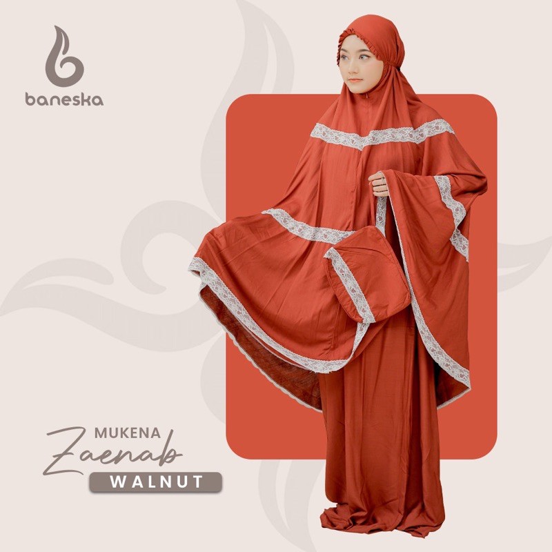 Mukena Katun Rayon Premium Dewasa merk Baneska Adem Tidak Menerawang