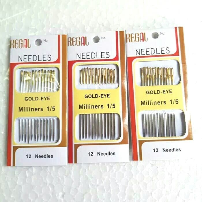 Jarum jahit tangan Regal Gold Eye Milliners 1/5 ISI 12  PCS