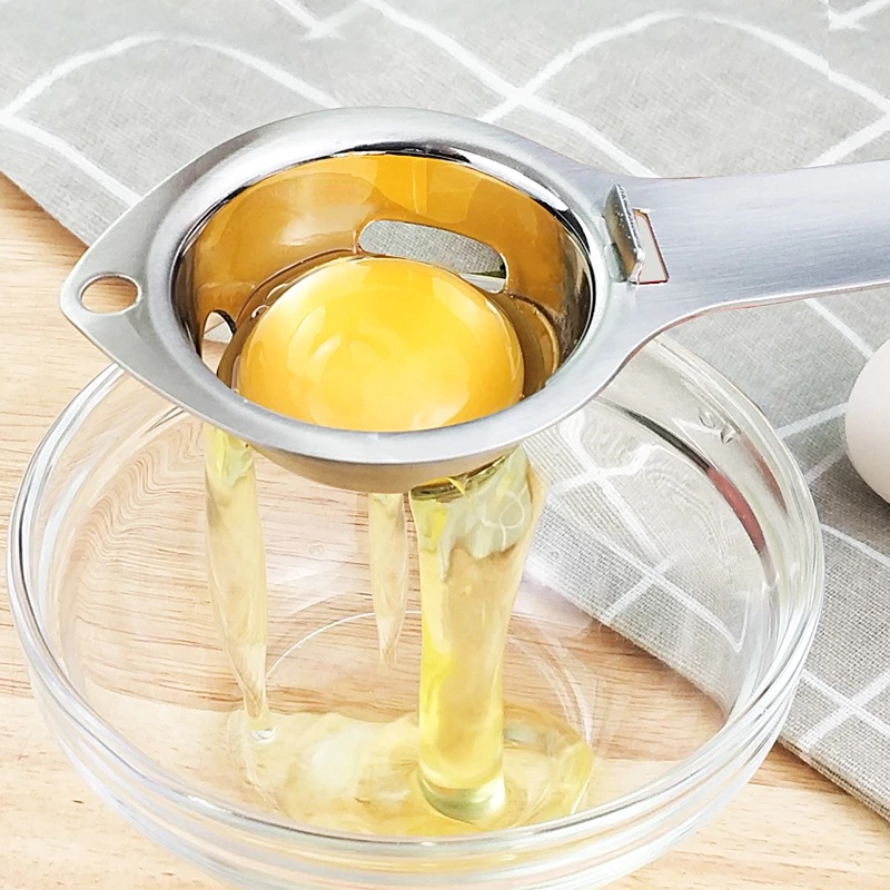 Food Grade Stainless Steel Egg White Yolk Filter Separator / Long Handle Egg Divider  Professional Egg Separator/Baking Cooking Egg Tools Kitchen Gadgets