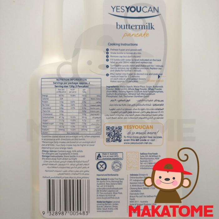 

Yes You Can Buttermilk Pancake Gluten Free 300 G Yesyoucan 300G Butter 068