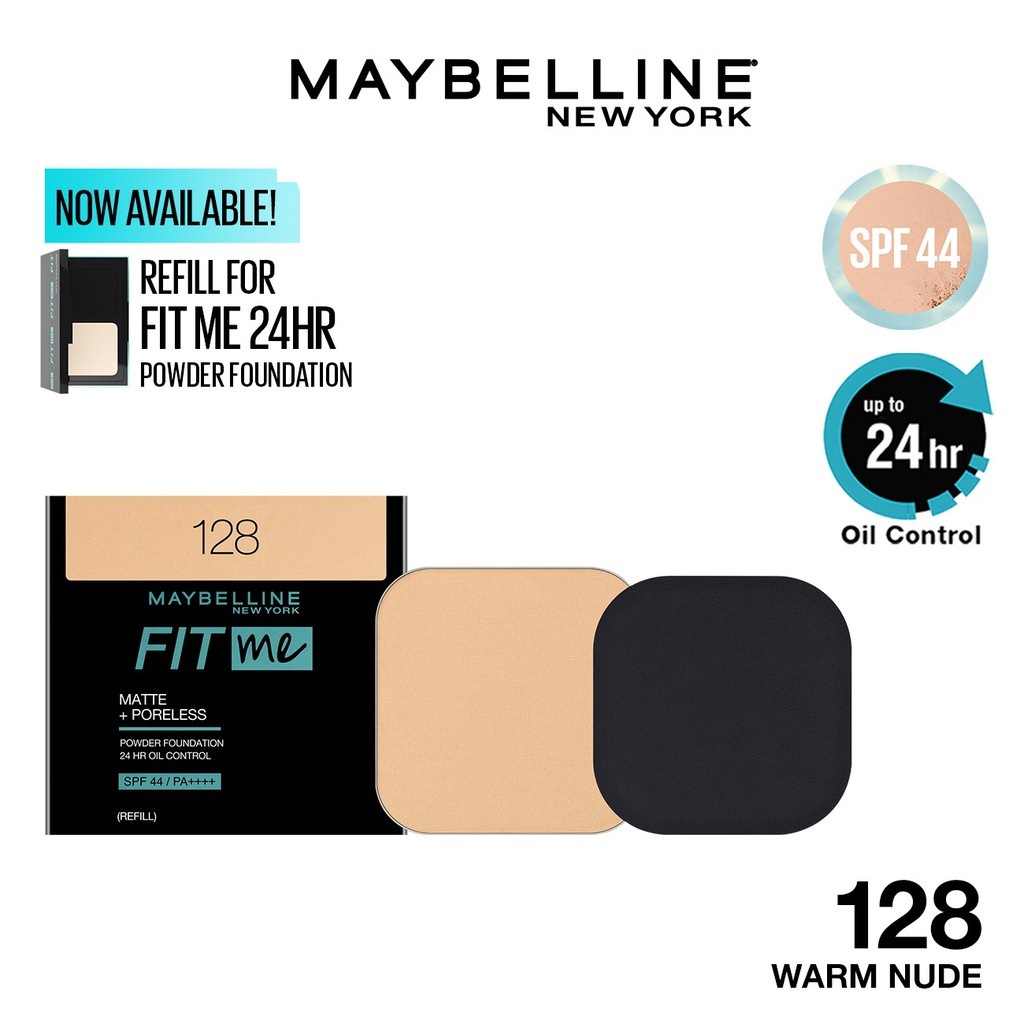 [Refill] Maybelline Fit Me 24HR Oil Control Powder Foundation Refill - Makeup Bedak Kosmetik
