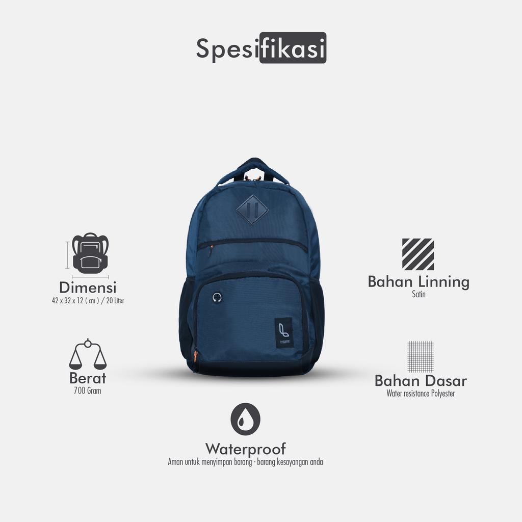 Tas Ransel Pria Wanita Backpack Gendong Punggung Sekolah Kerja Kuliah Hangout Travelling Original Urban Spld Navy