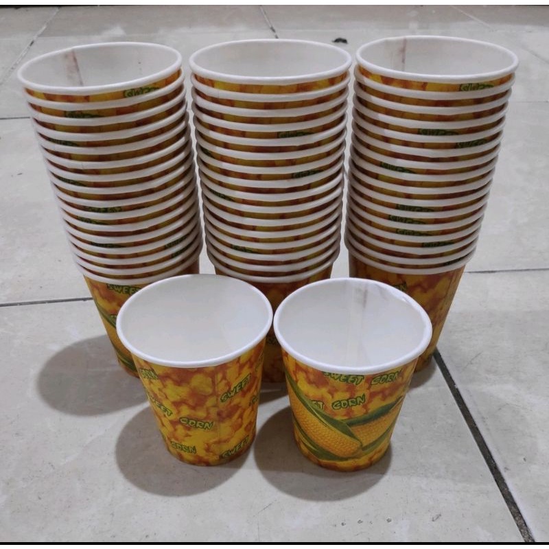 Paper Cup Jagung - Papercup - Cup Kertas - Gelas Kertas - Gelas Jagung - Gelas Jasuke Ukuran