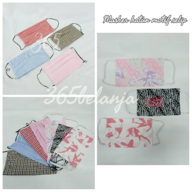 Masker katun motif selip