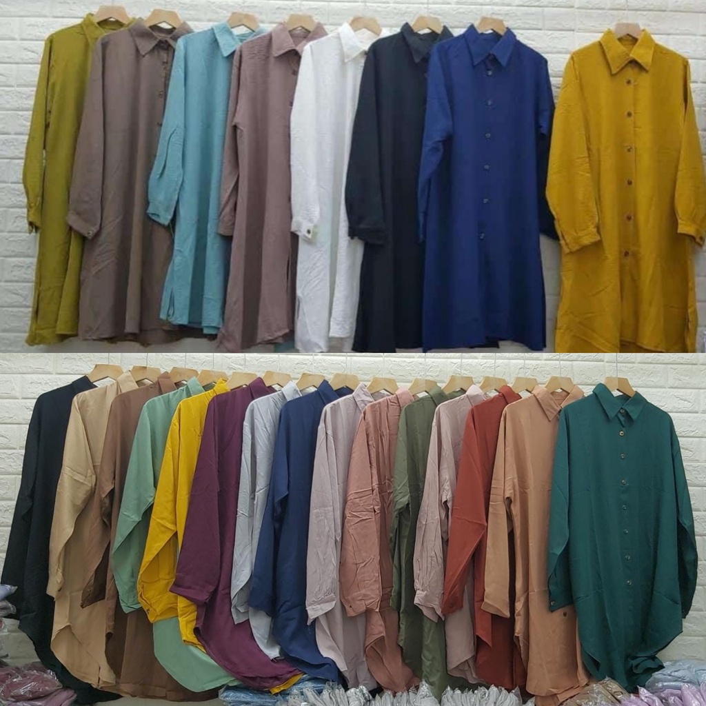 Azzora Tunik Rayon Twill Polos Bahan Premium