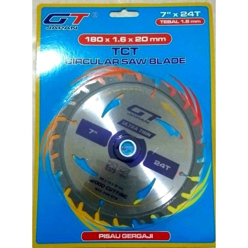 GT JAPAN CIRCULAR SAW BLADE 7 X 24T / MATA GERGAJI KAYU 7 INCHI 24T