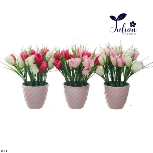 TL11 Rangkaian Bunga Tulip Pink Kombinasi/ Bunga Tulip/ Artificial Tulip/ Tulip Hias/ Bunga Hias