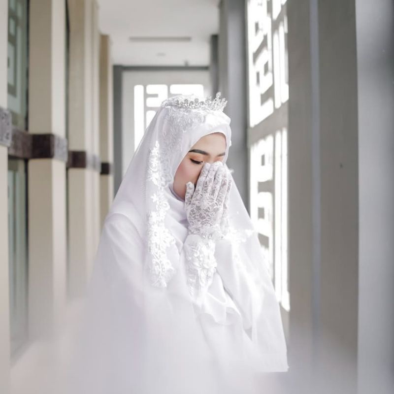 Gaun pengantin syar'i bisa request ukuran