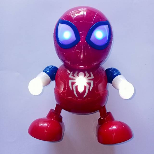 MAINAN ROBOT DANCE SEPIDERMAN DAN IRON MAN MAINAN ROBOT GOYANG TERDAPAT MUSIC DAN LED