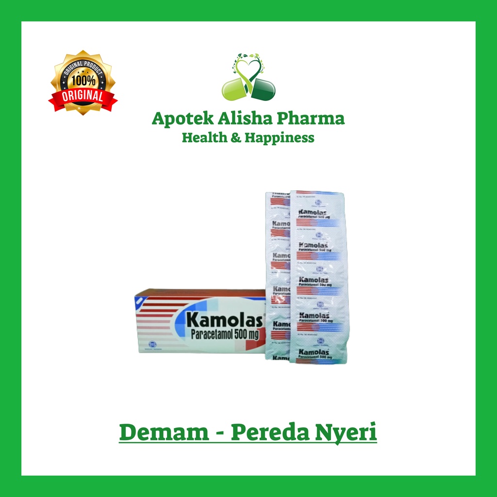 KAMOLAS TABLET - Obat Paracetamol Untuk Demam / Panas / Pereda Nyeri / Sakit Gigi / Pegalinu