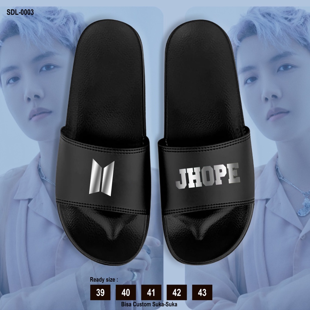 (SANDAL EDITION / FREE PHOTOCARD) B T S EDITION PERSONIL NAME / TERIMA CUSTOM GAMBAR SENDAL