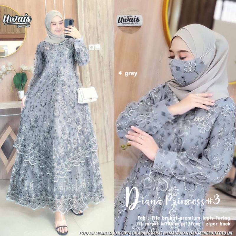 GOWN EKSKLUSIF - DIANA PRINCESS - RAFLESA  MAXY ORI UWAIS - HIJAB PARTY -DRESSPESTA - DRESS BRUKAT