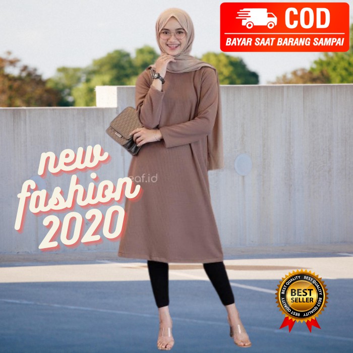 Baju atasan tunik wanita muslimah remaja kekinian terbaru 2020 muslim jumbo dewasa murah A04 XXL