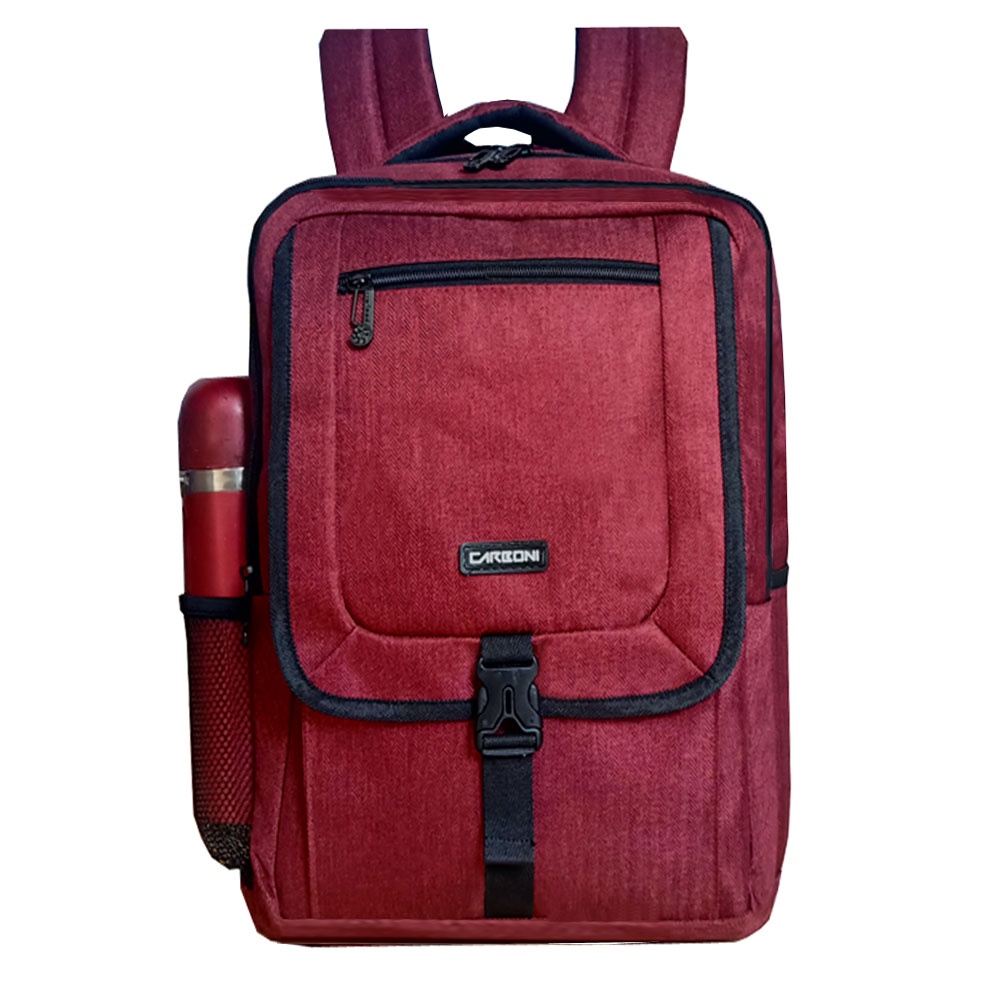 Backpack Carboni Make My Day Tas Ransel Original MAOO141 red Tas Sekolah SD/ SMP Urban Style Casual pria wanita + FRE Raincofer