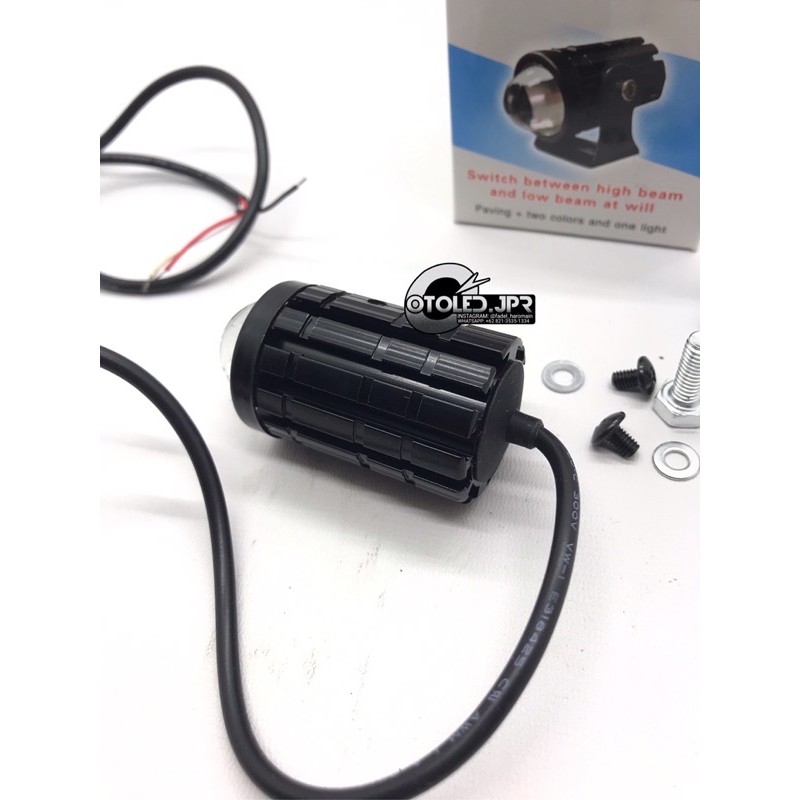 lampu led tembak motor mobil d2 laser projie mini dua warna led adventure lampu tembak led supermoto led motor laser lampu tembak projektor lamu mobil led lampu foglamp led lampu led dua warna ac dc super terang lampu motor led kabut variasi mobil motor-1