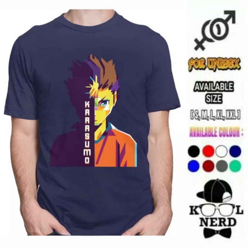 KAOS DISTRO ANIME HAIKYUU KARASUNO FULL COLOUR ~ READY LENGAN PENDEK DAN PANJANG