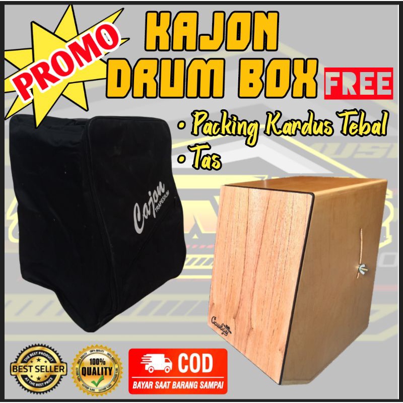 Kajon Akustik Elektrik / Cahon / Drumbox Murah model Trapesium dan Kotak