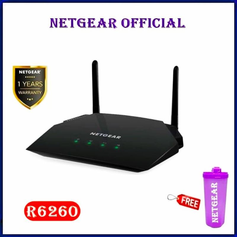 NETGEAR R6260 Dual Band Gigabit Smart Wifi Router AC1600 R 6260 - Free Tumbler MURAH