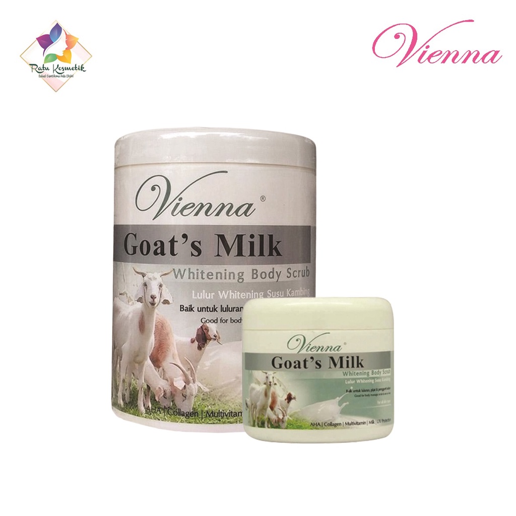 ❤ RATU ❤ Vienna Body Scrub Pot 250 Gr | Lulur Bengkoang Milk | Goat's Milk | Cow's Milk Viena✔️BPOM