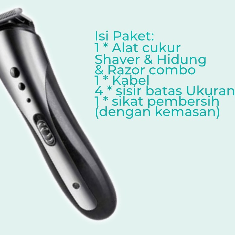 [COD] Alat Mesin Cukur Rambut Bayi Kumis Bulu Hidung Jenggot 3in1 Pencukur Cepat Kemei KM 1407