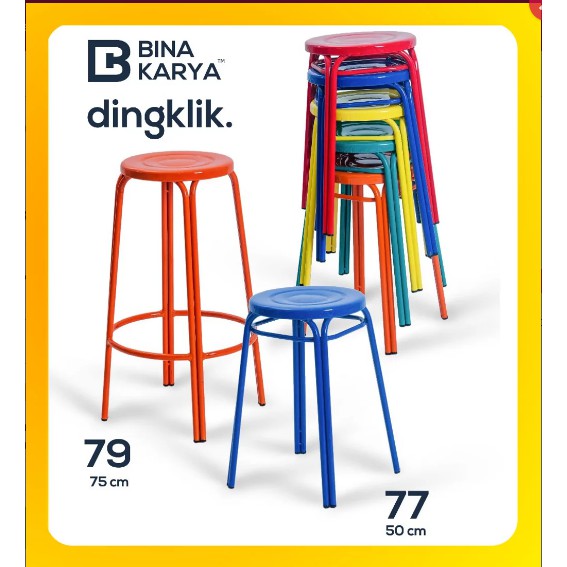 Dingklik 77 Besi Serbaguna Powder Coating Warna 50 Cm