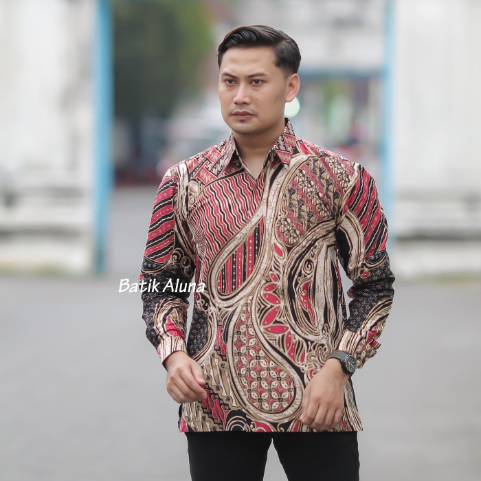 Baju Batik Pria Lengan Panjang Modern Original Limited Edition Slim Fit Jumbo Terbaru Kemeja Batik Pria Premium Batik Modern Batik Pria Dewasa Lengan Panjang Premium Mewah Ori Full Furing Reguler FASHION BATIK ALUNA