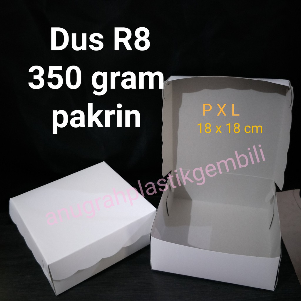

Dus Nasi uk 18 x18 dus kotak putih R8 350 gr Pakrin (per pack)