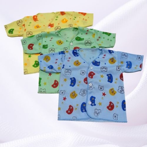 [3 pcs] Baju Atasan Bayi Motif Model Tangan Pendek