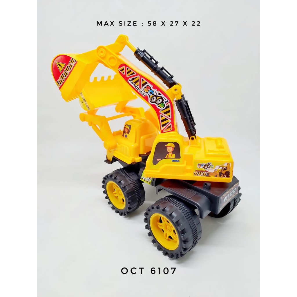 Mainan Mobil Mobilan Truk Konstruksi Excavator Bulldozer Besar OCT6107