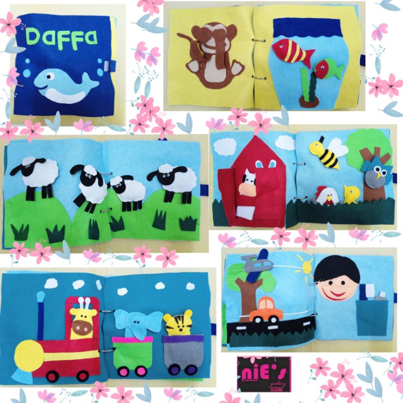 busybook / activity book / buku kain / buku flanel / animal book / my first book