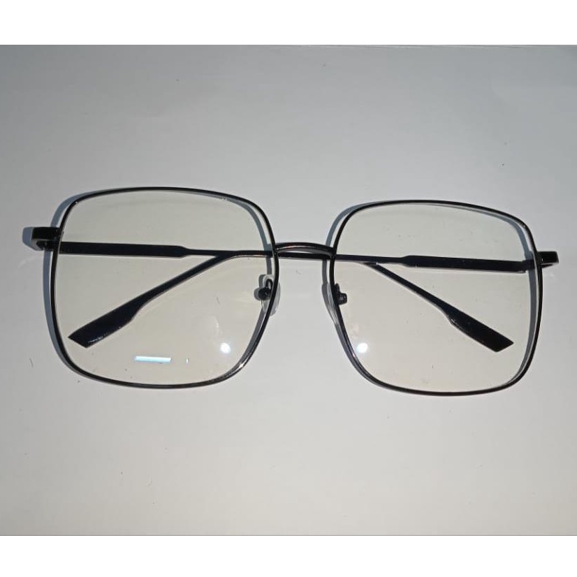 ❤️GTB❤️ R176 Kacamata Korean Design Square Besi Frame Eyeglasses kacamata Persegi retro Wanita/Pria-HITAM