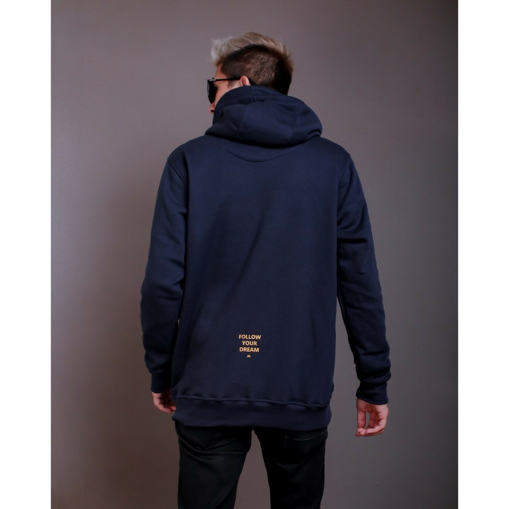 Jaket Hoodie MOTHBLESS THREE LETTERS – Navy Edition Trendy Casual  Unisex Good Brand Quality Stylish