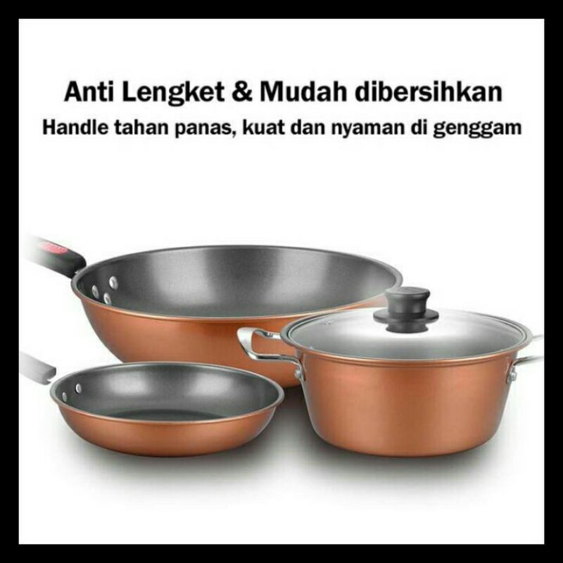 GM Bear set alat masak panci set wajan