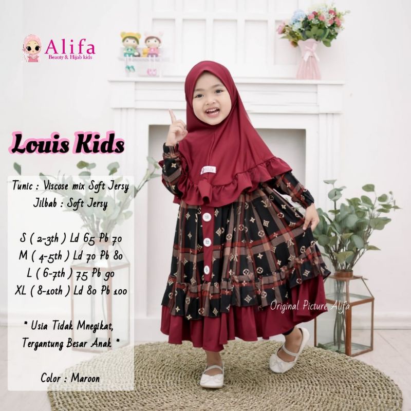 LOUIS KIDS / GAMIS ANAK / GAMIS SET JILBAB BY ALIFA