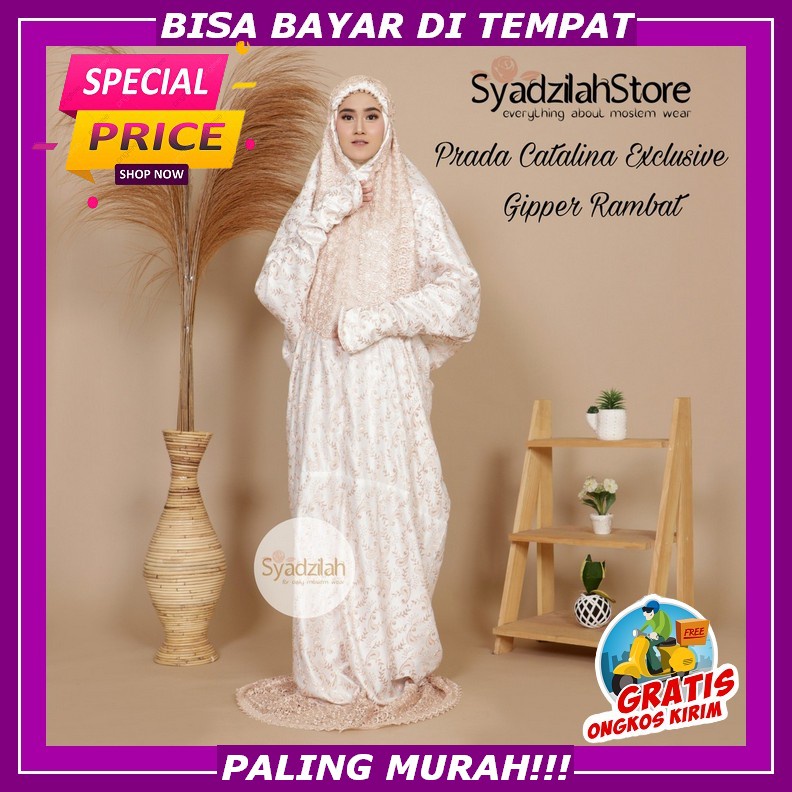Telekung Mukena Dewasa Rukuh Muknah Bordir Mukenah Gracella Renda Jumbo Bahan Katun Rayon Premium Ad